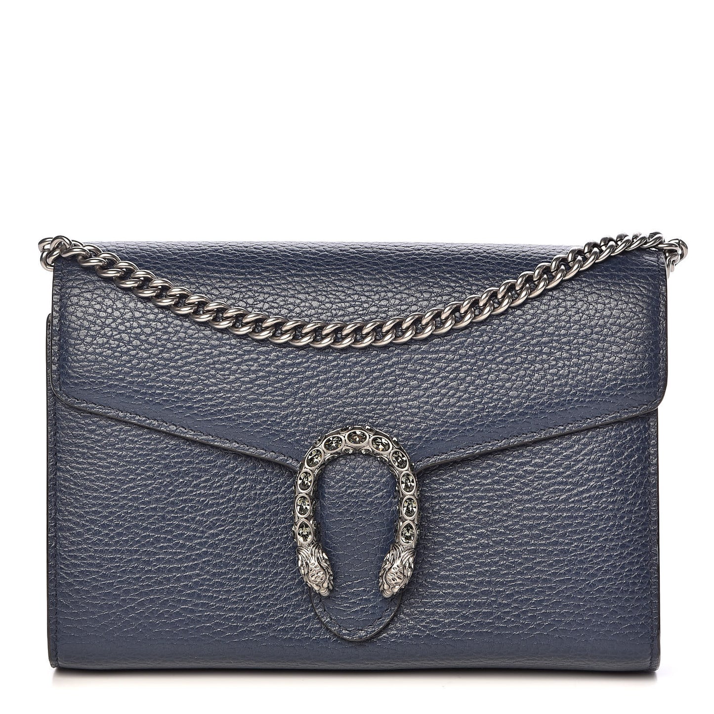 Dollar Calfskin Crystal Mini Dionysus Chain WalletCalfskin Mini Dionysus Chain Wallet Blue Agata Black Diamond