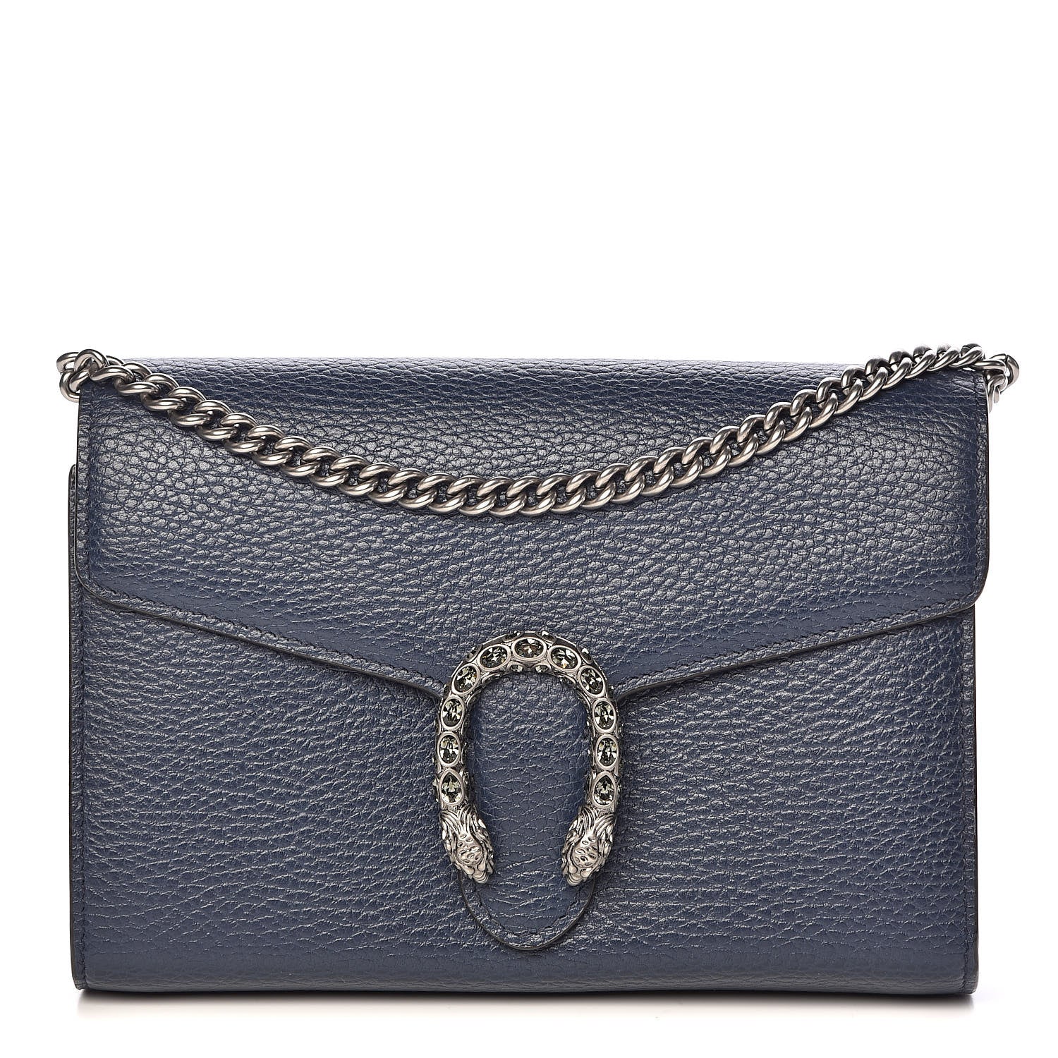 Gucci Dollar Calfskin Crystal Mini Dionysus Chain WalletCalfskin Mini Dionysus Chain Wallet Blue Agata Black Diamond 1 of 11
