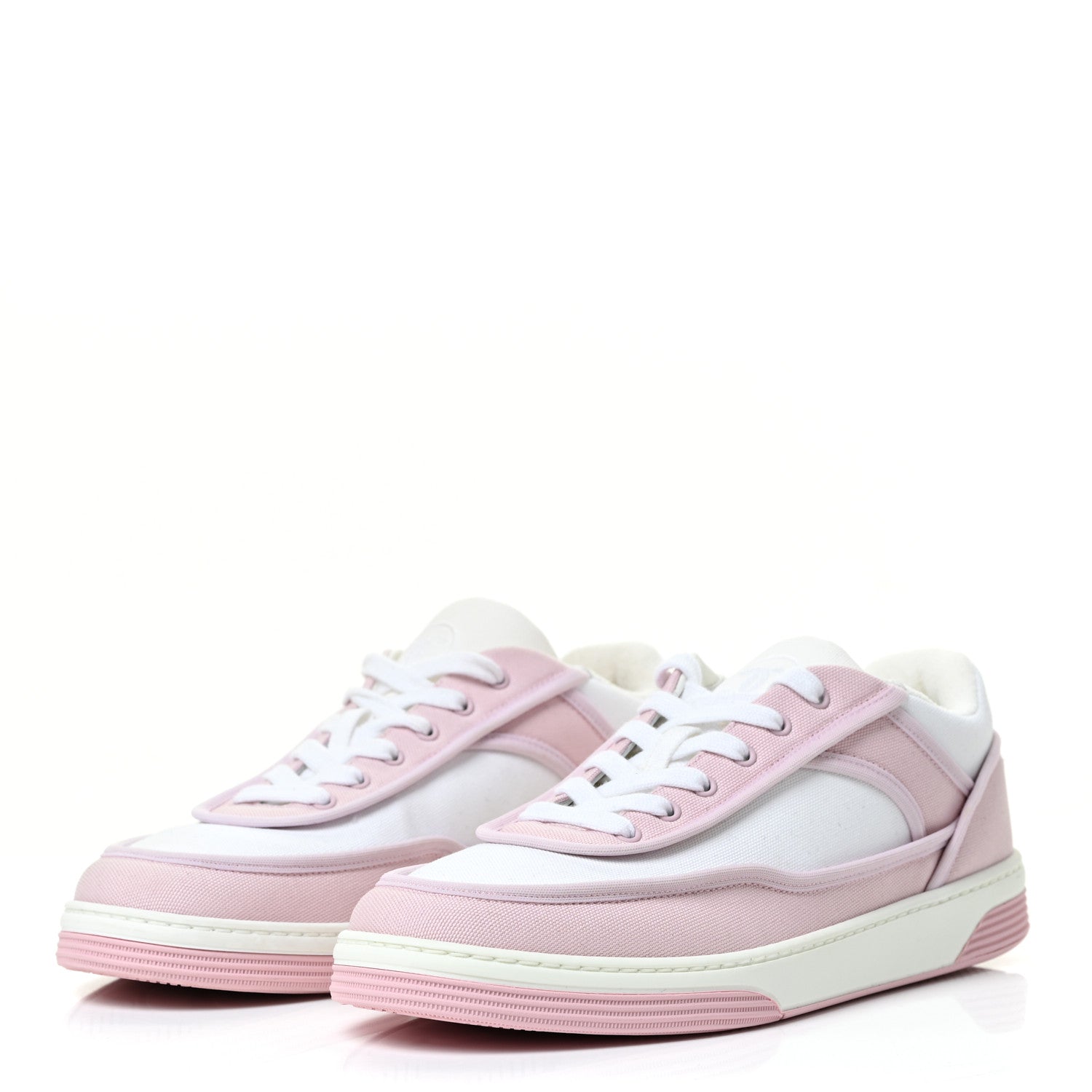 Chanel Fabric Womens Logo Sneakers 38 Light Pink 3 of 13