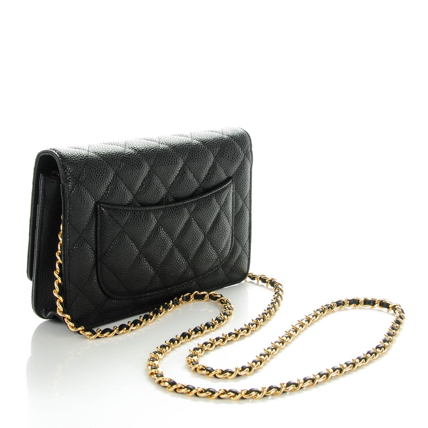 Caviar Quilted Wallet On Chain WOC Black