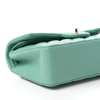 Chanel Caviar Quilted Small Double Flap Light Green 6 of 11