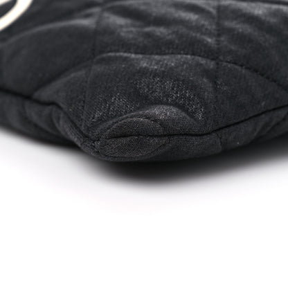 Chanel Jersey Quilted LA Cabas Bag Black Red 8 of 12