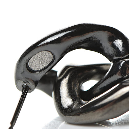 Chanel Metal CC Pick Drop Earrings Ruthenium 4 of 6