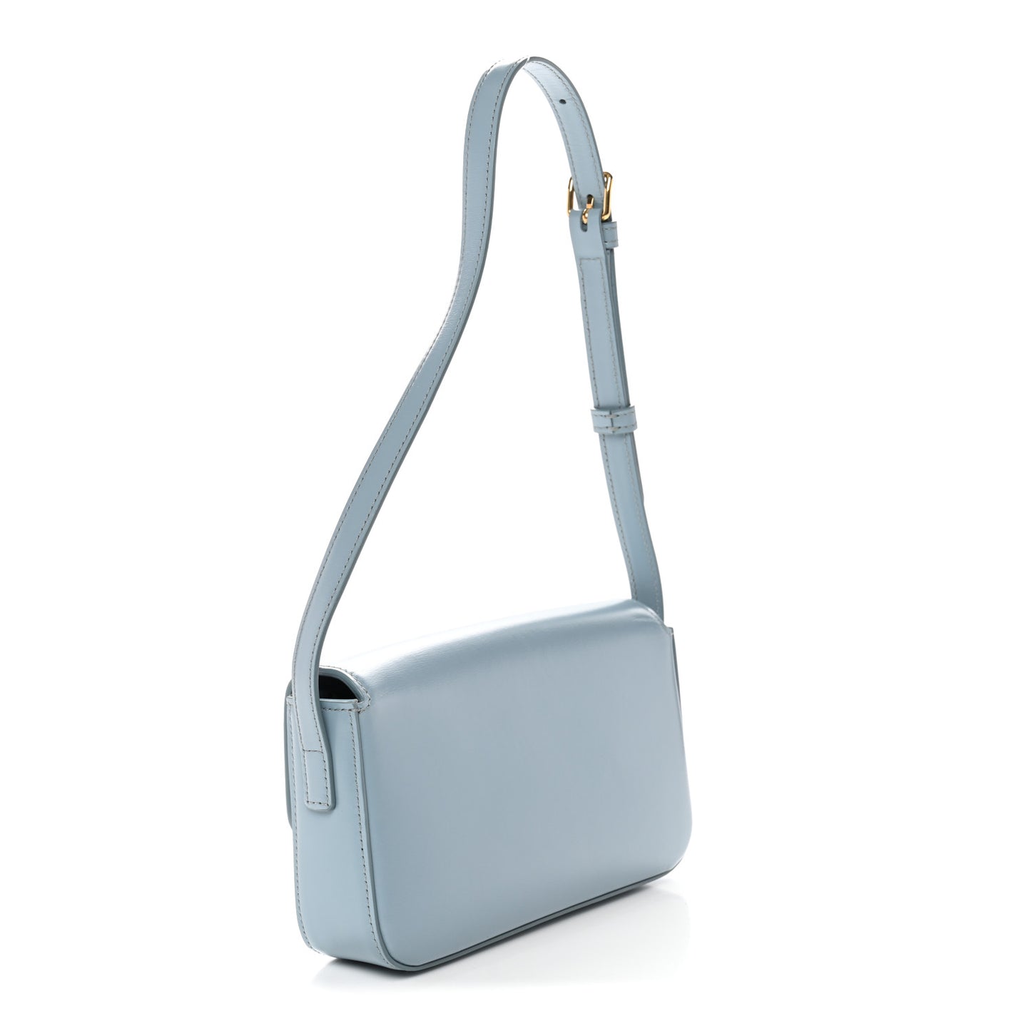 Shiny Calfskin Triomphe Shoulder Bag California Blue
