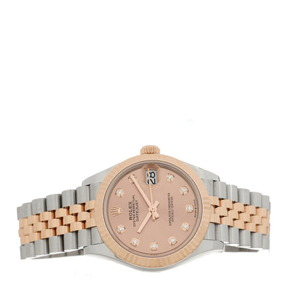 Rolex Stainless Steel 18K Everose Gold Diamond 31mm Oyster Perpetual Datejust Watch Sundust 278271 2 of 5