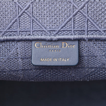 Christian Dior Embroidered Cannage Medium Book Tote Denim Blue 8 of 11