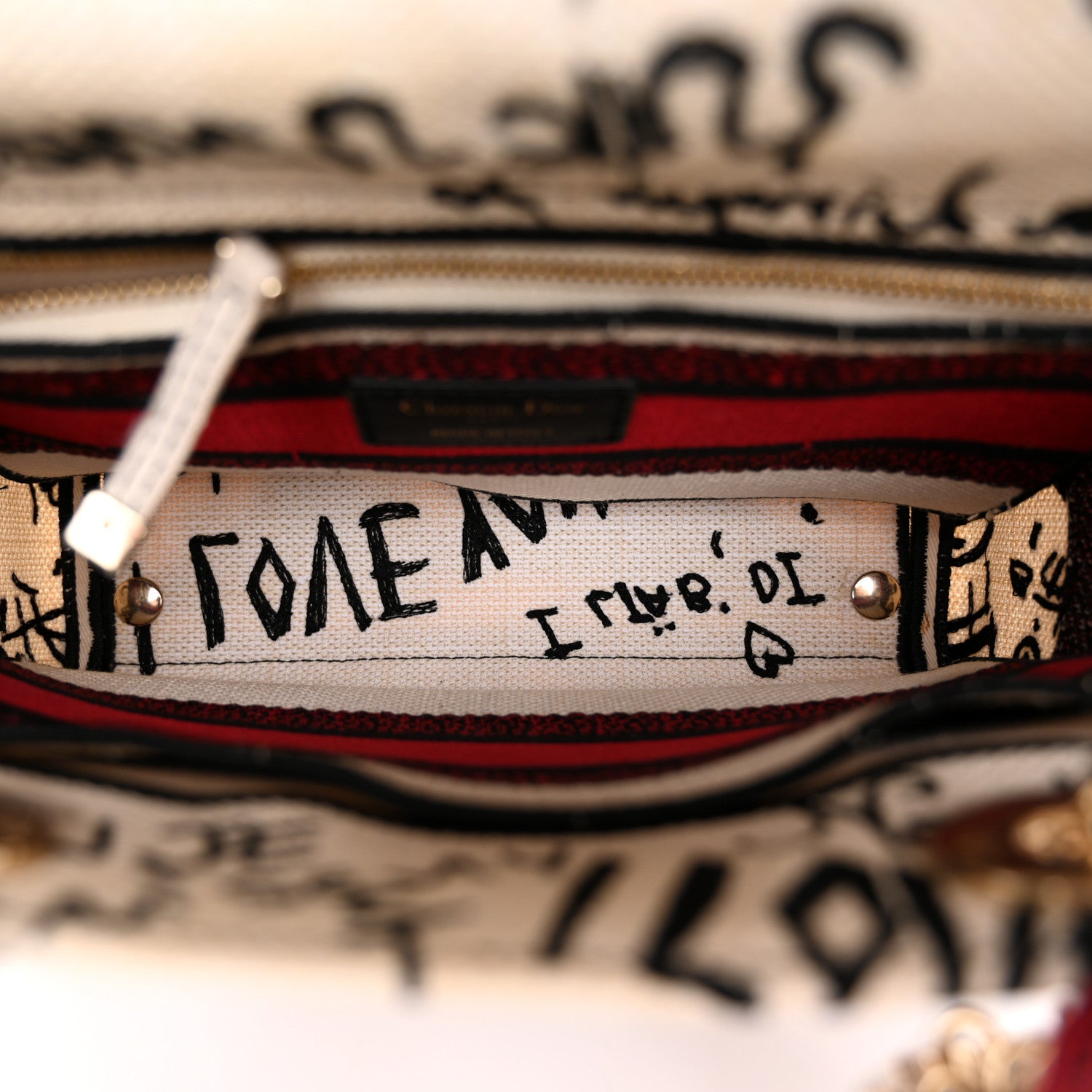 Christian Dior Canvas Medium DiorAmour Graffiti Lady D-Lite Latte 5 of 10