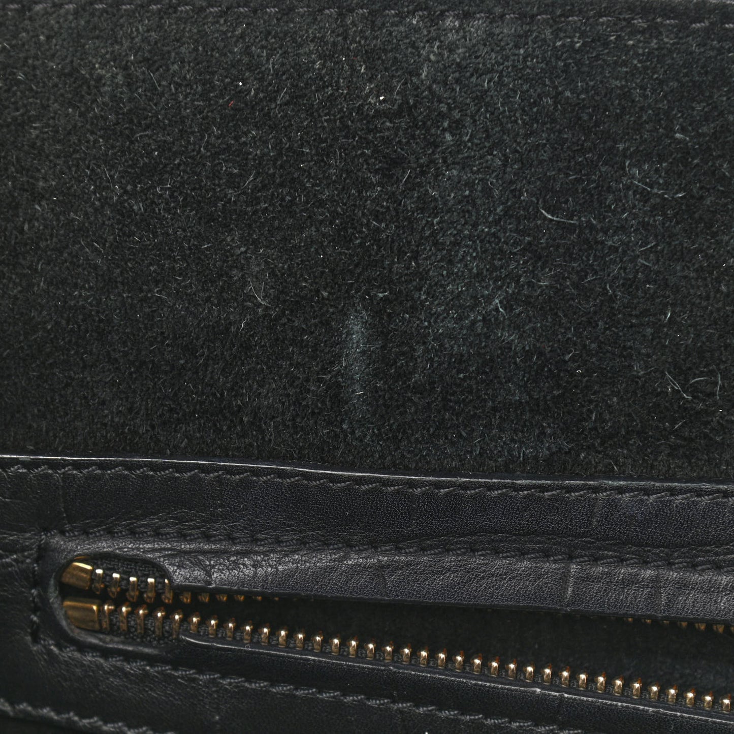 Calfskin Crocodile Embossed Medium Phantom Luggage Black