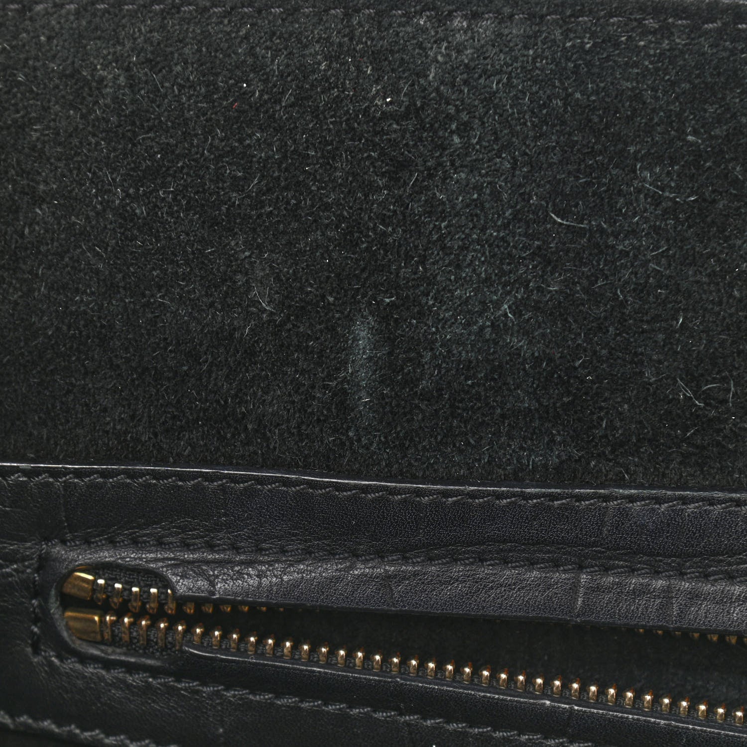 Celine Calfskin Crocodile Embossed Medium Phantom Luggage Black 15 of 15
