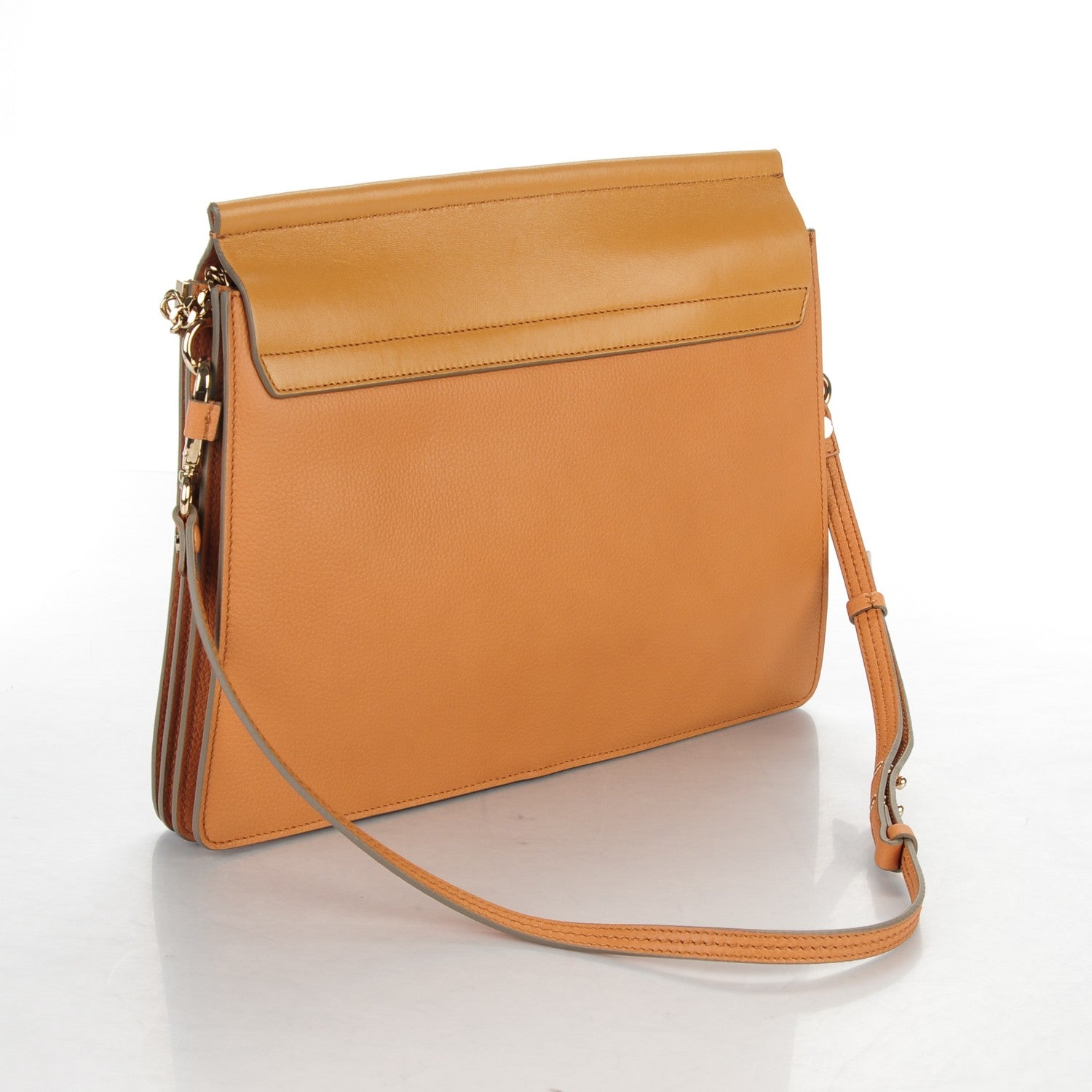 Chloe Grained Calfskin Smooth Lambskin Medium Faye Shoulder Bag Milky Coffee 3 of 6
