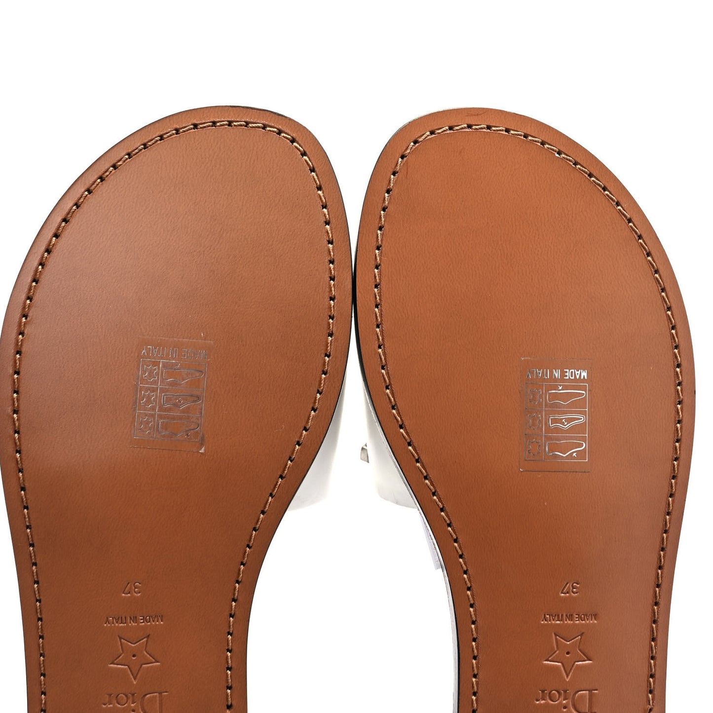 Calfskin Dio(r)evolution 10mm Slide Sandals 37 Off White