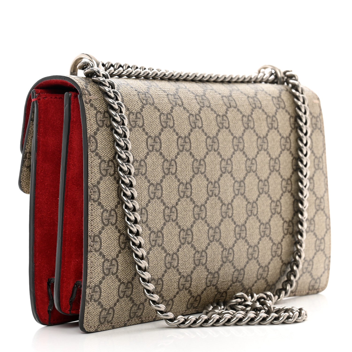 Gucci GG Supreme Monogram Small Dionysus Shoulder Bag Red 3 of 13