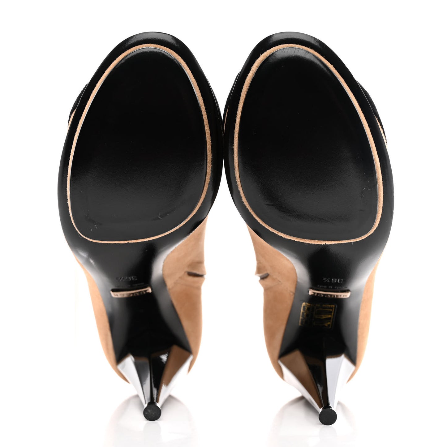 Kid Scamosciato Elastic Olimpia Open Toe Booties 36.5 Black Camelia