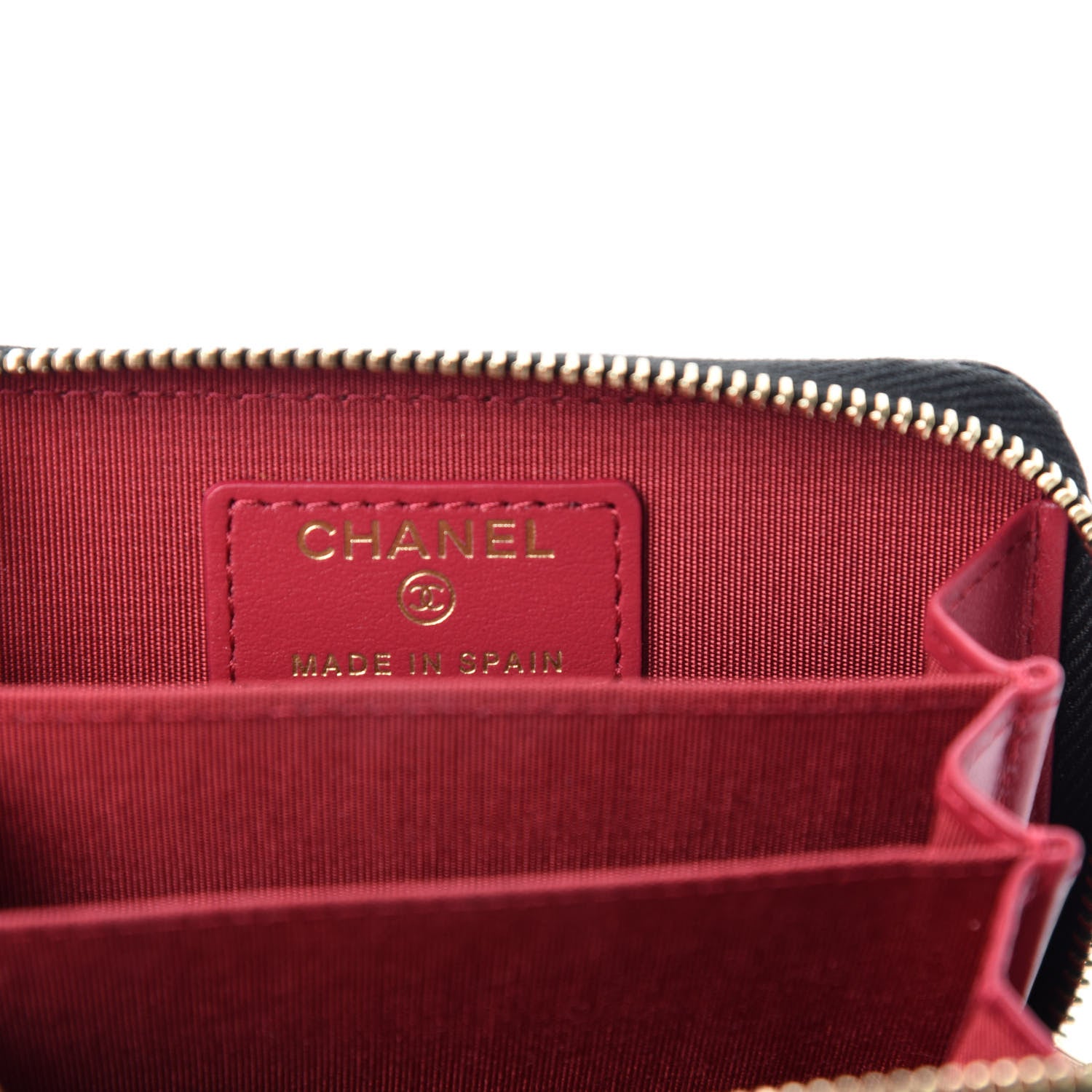 Chanel Lambskin Quilted Chanel 19 Zip Around Coin Purse Wallet Black 6 of 8