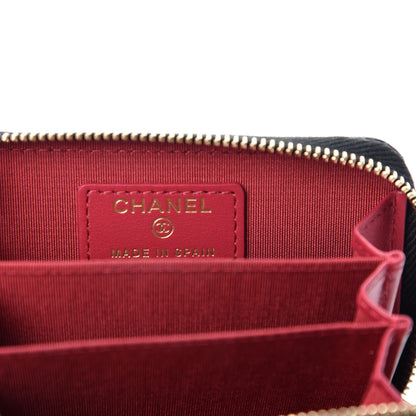 Chanel Lambskin Quilted Chanel 19 Zip Around Coin Purse Wallet Black 6 of 8