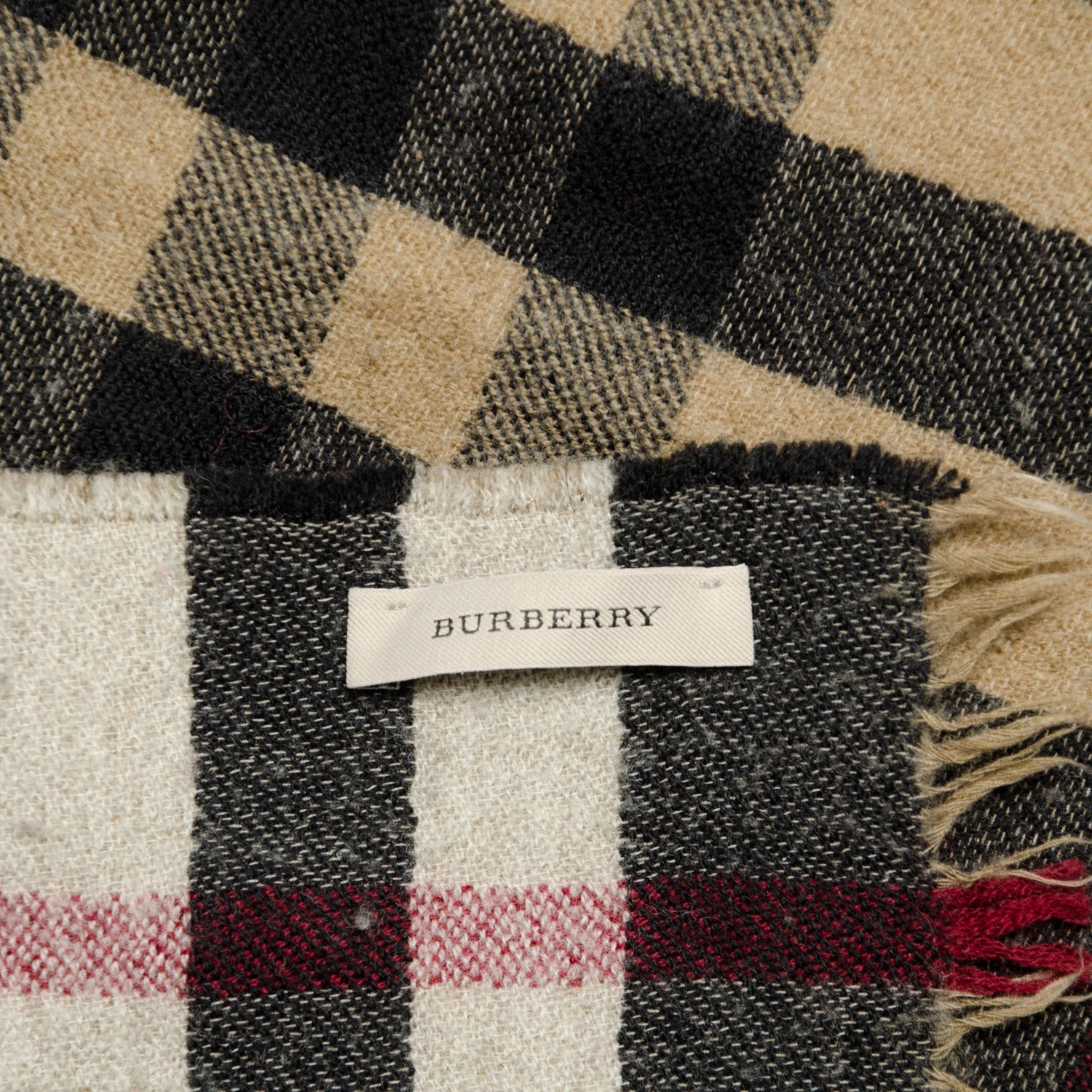 Burberry Wool Giant Check Scarf Black 4 of 7