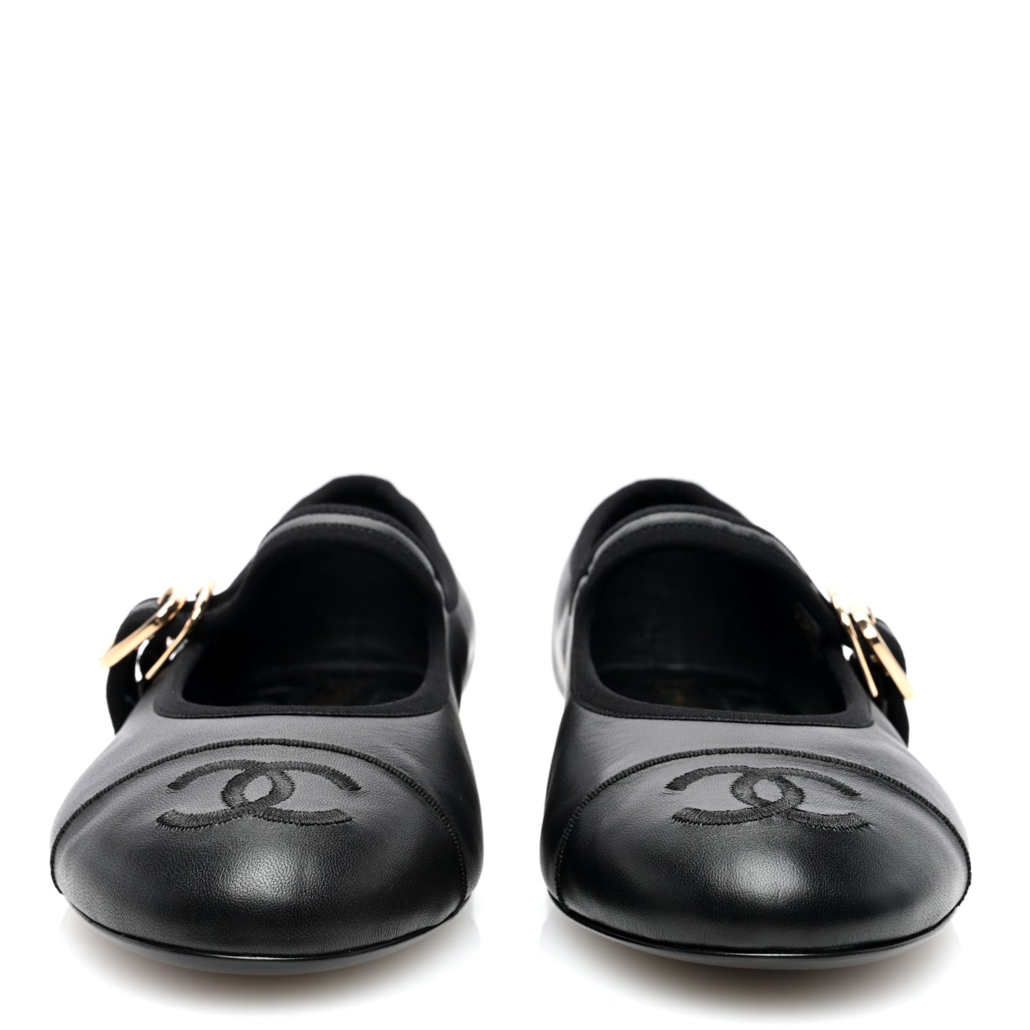 Lambskin Mary Jane Flats 39 Black