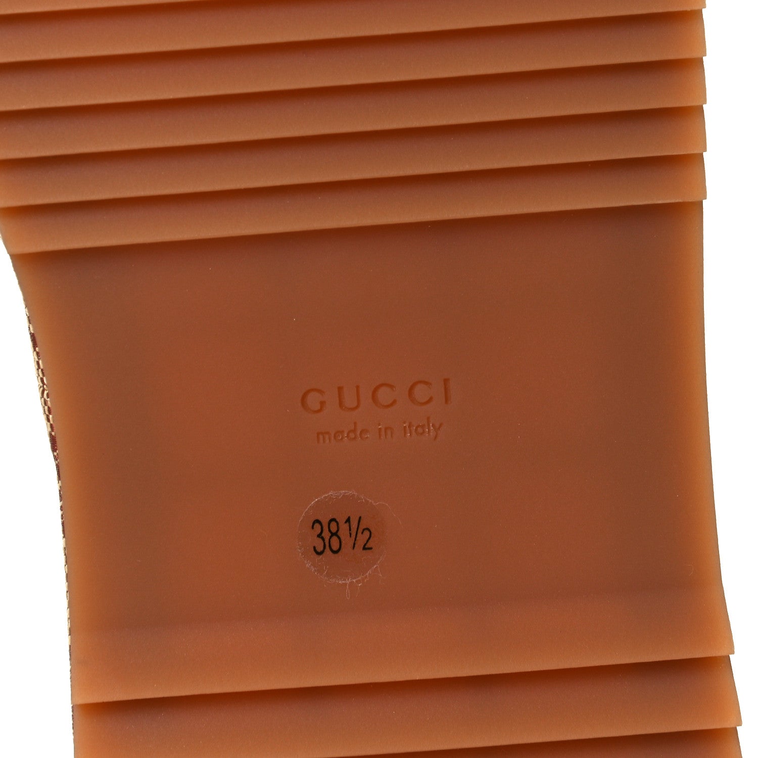 Gucci Canvas GG Monogram Angelina Platform Slide Sandals 38.5 Beige Ruggine 8 of 9