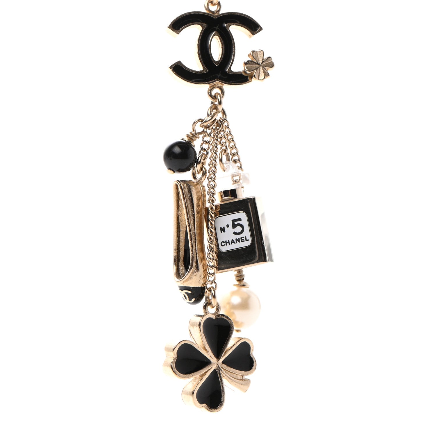 Chanel Pearl Enamel CC Charms Necklace Gold 6 of 6
