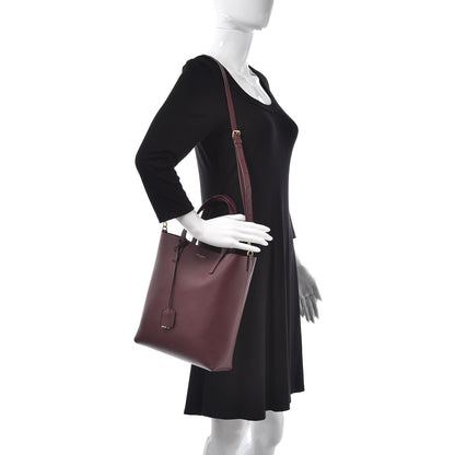 Saint Laurent Calfskin Toy Shopping Tote Dark Red 2 of 8