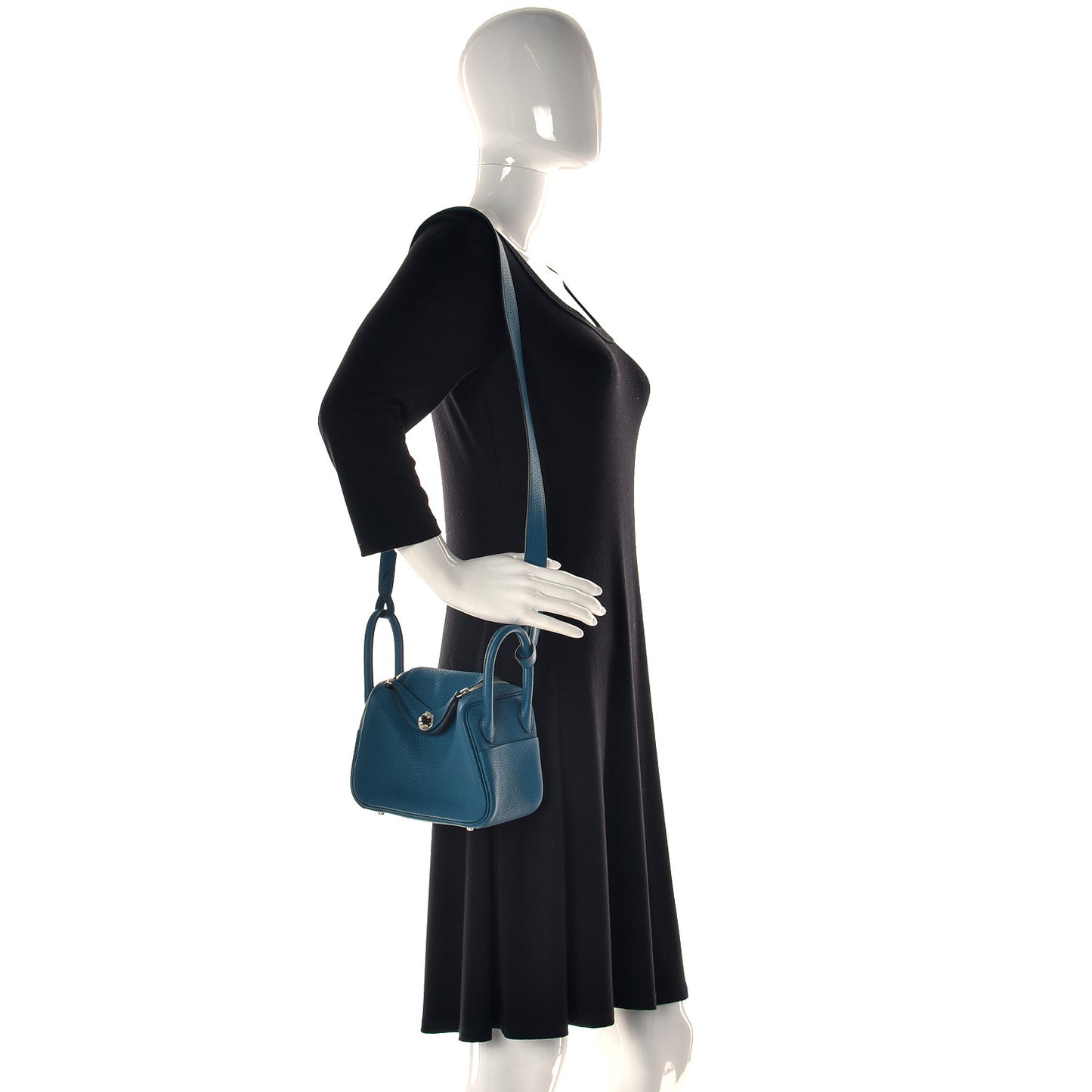 Taurillon Clemence Mini Lindy 20 Vert Bosphore