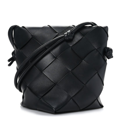 Bottega Veneta Nappa Maxi Intrecciato Clasp Bucket Bag Black 1 of 7