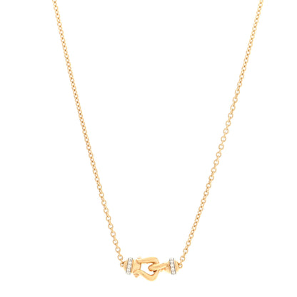 David Yurman 18K Yellow Gold Diamond Buckle Necklace 1 of 5
