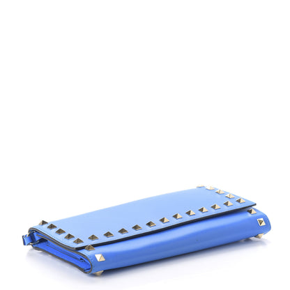 Valentino Garavani Calfskin Rockstud Wristlet Wallet Blue Fluo 4 of 10