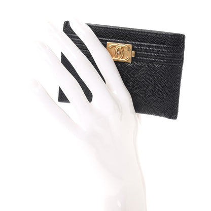 Chanel Caviar Quilted Boy Card Holder Black 2 of 8