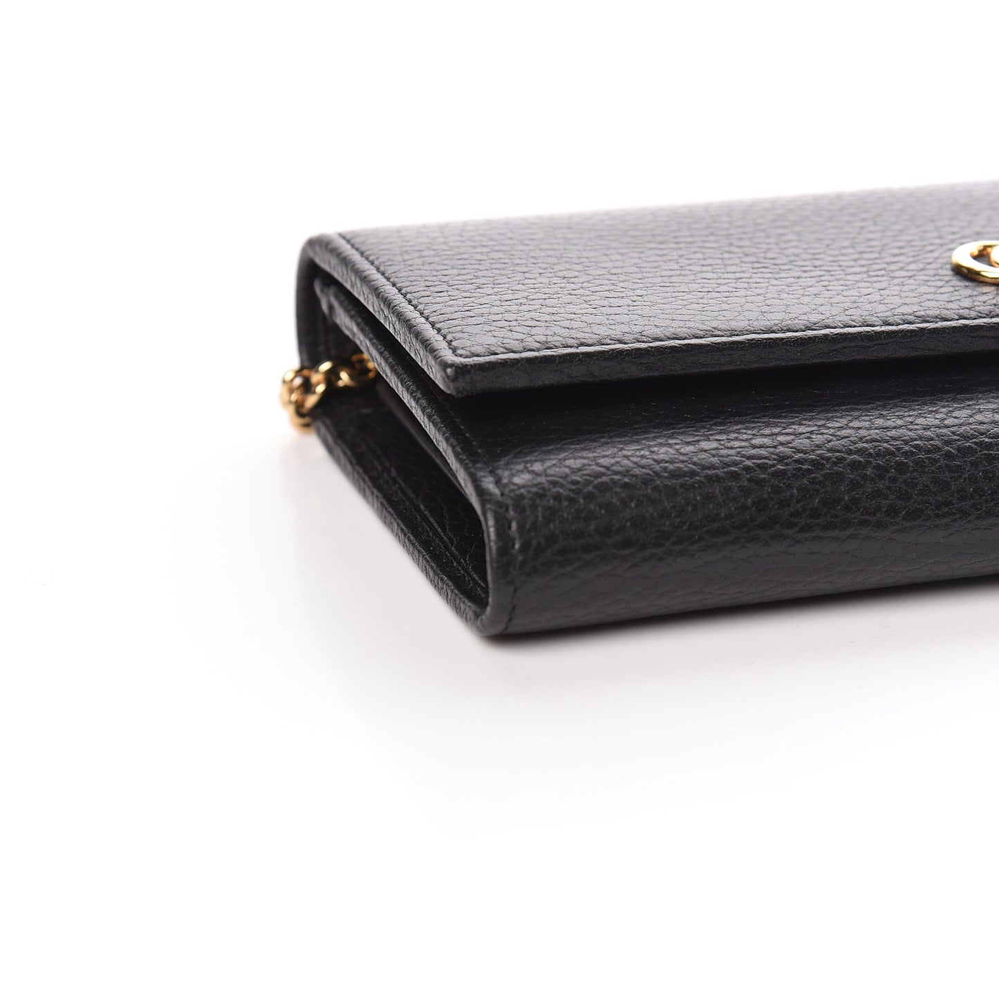Calfskin Petite GG Marmont Wallet Chain Bag Black