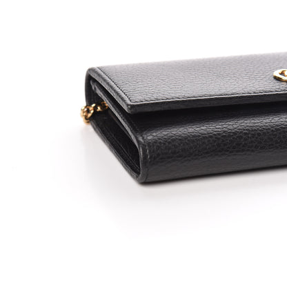 Gucci Calfskin Petite GG Marmont Wallet Chain Bag Black 9 of 12