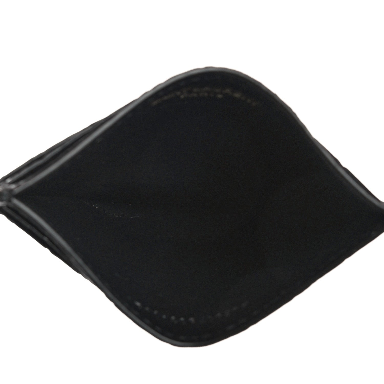 Saint Laurent Calfskin Crocodile Embossed Monogram Tiny Cassandra Credit Card Case Black 5 of 11
