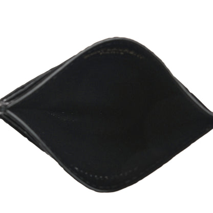 Saint Laurent Calfskin Crocodile Embossed Monogram Tiny Cassandra Credit Card Case Black 5 of 11