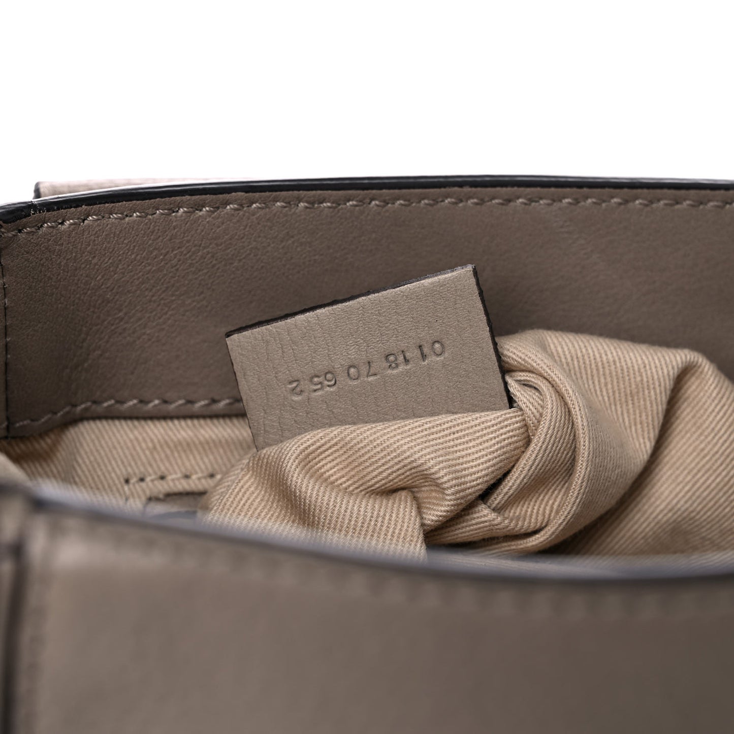 Suede Calfskin Small Faye Backpack Motty Grey