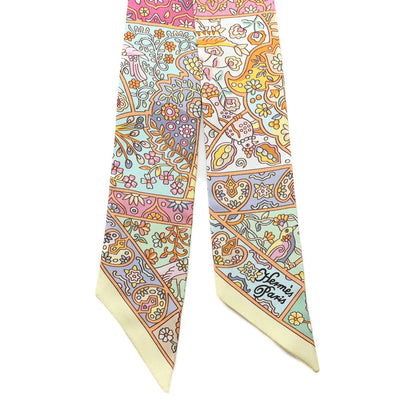 Hermes Silk Au Pays Des Oiseaux Fleurs Twilly 2 of 3
