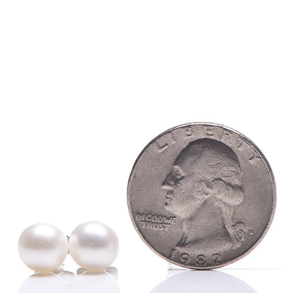 Tiffany Sterling Silver Freshwater Pearl 7-8mm Ziegfeld Earrings 3 of 5