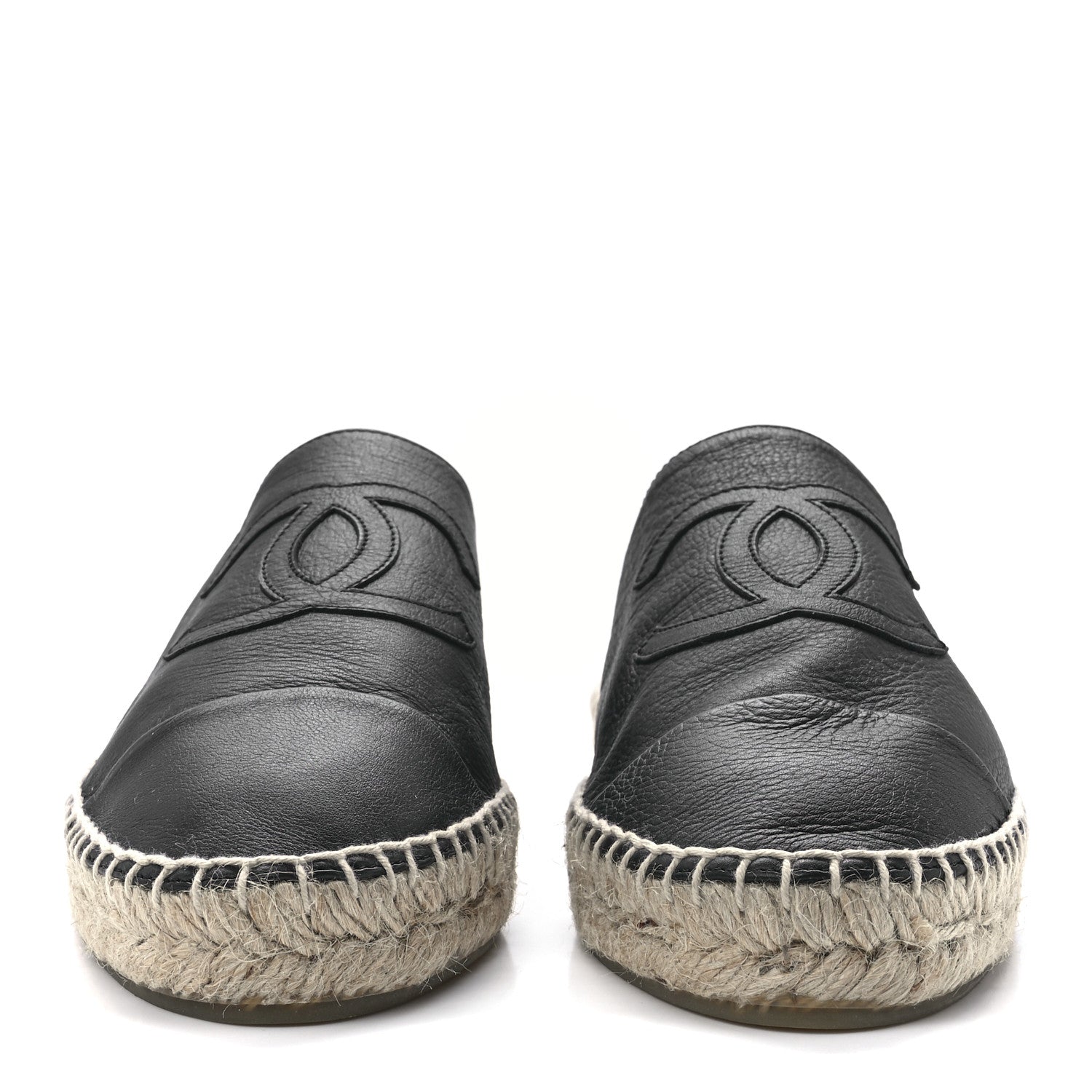 Chanel Calfskin CC Espadrille Mules 41 Black 2 of 9