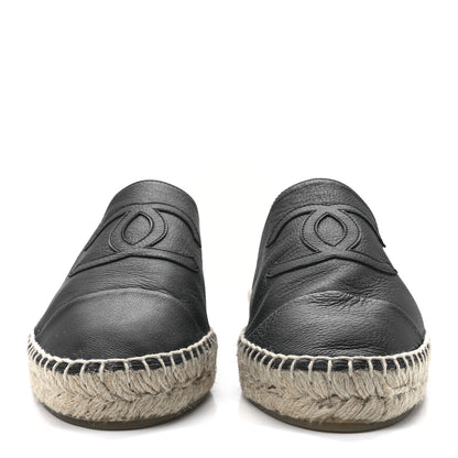 Chanel Calfskin CC Espadrille Mules 41 Black 2 of 9