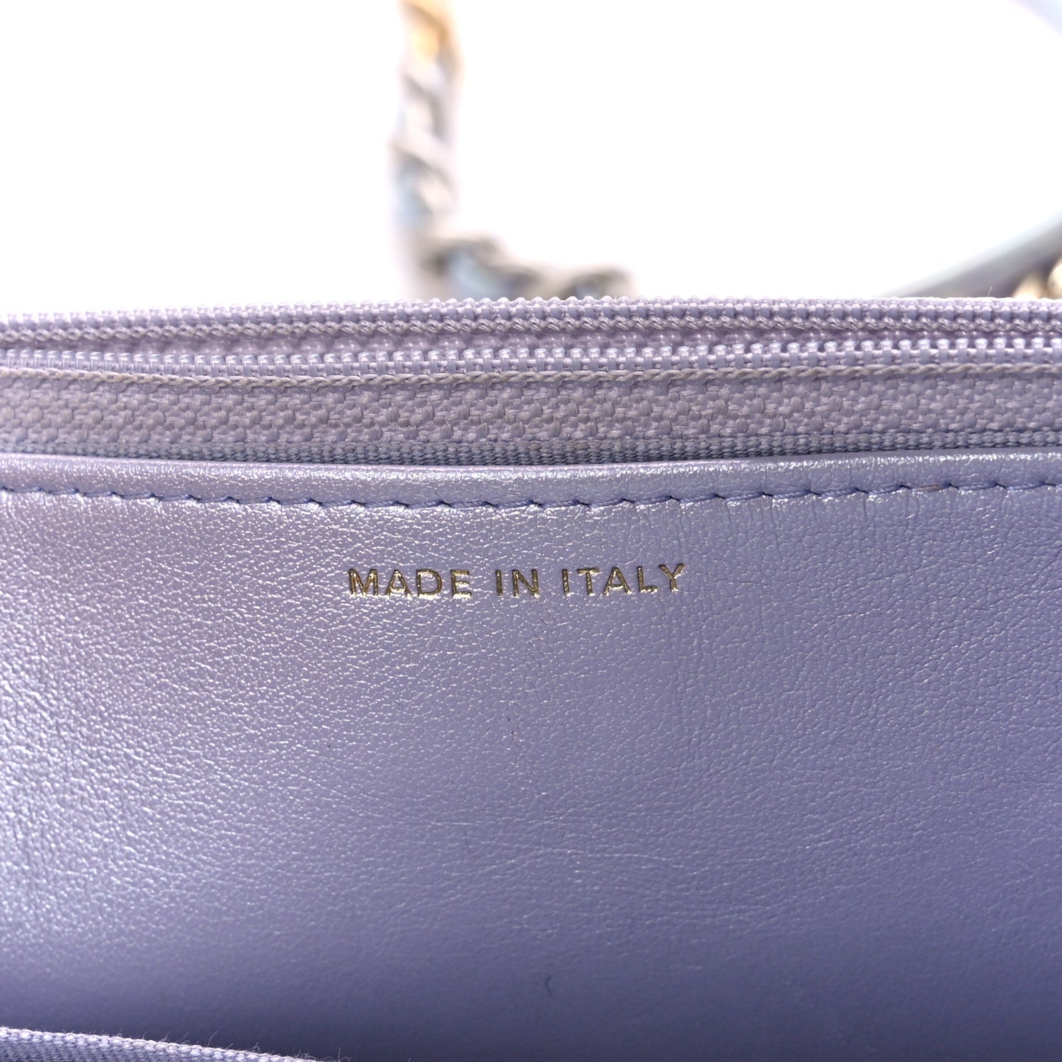 Chanel Iridescent Calfskin Quilted Chanel 19 Wallet On Chain WOC Light Purple 7 of 11