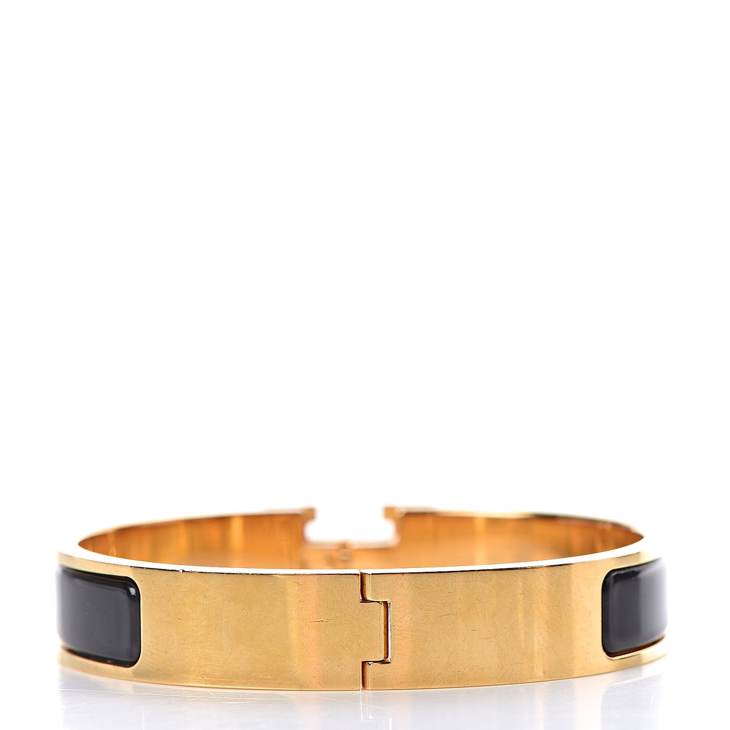Enamel Narrow Clic Clac H Bracelet GM Black