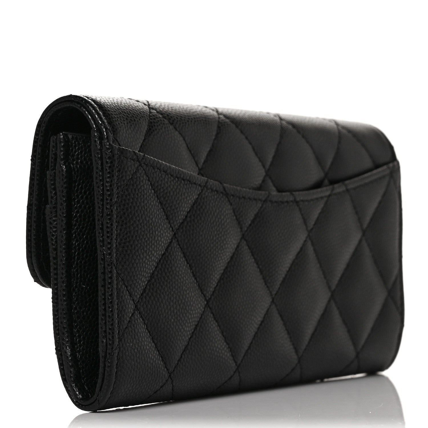 Chanel Caviar Quilted Medium Gusset Flap Wallet Black 3 of 11