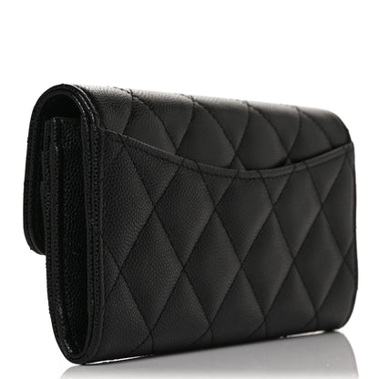 Chanel Caviar Quilted Medium Gusset Flap Wallet Black 3 of 11
