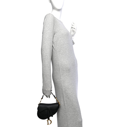 Christian Dior Grained Calfskin Mini Saddle Bag Black 2 of 11