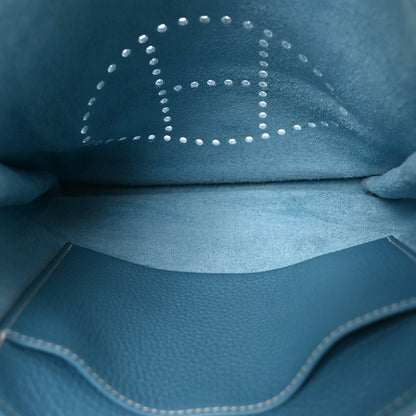 Hermes Taurillon Clemence Evelyne PM Blue Jean 5 of 10