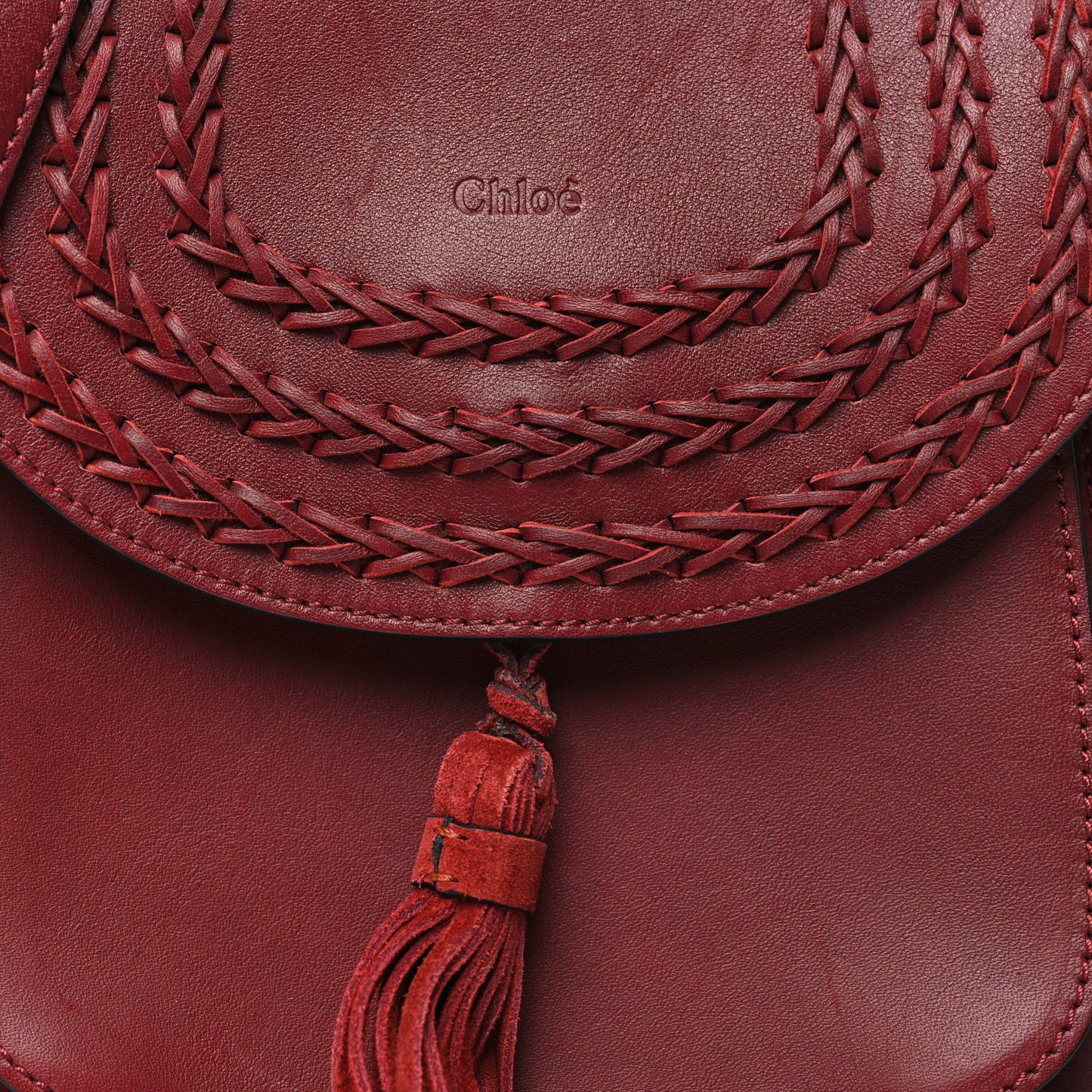 Calfskin Braided Small Hudson Shoulder Bag Sienna Red
