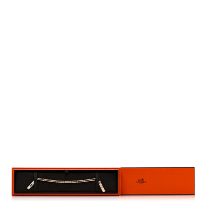 Hermes 18K Rose Gold Diamond Pave PM Kelly Chaine Bracelet ST 4 of 4
