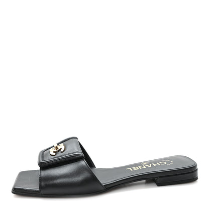 Chanel Lambskin CC Turnlock Mules 36.5 Black 1 of 9