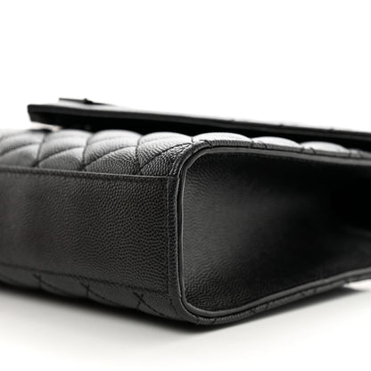 Saint Laurent Grain De Poudre Textured Mixed Matelasse Triquilt Medium Monogram Monochrome Satchel Black 10 of 12