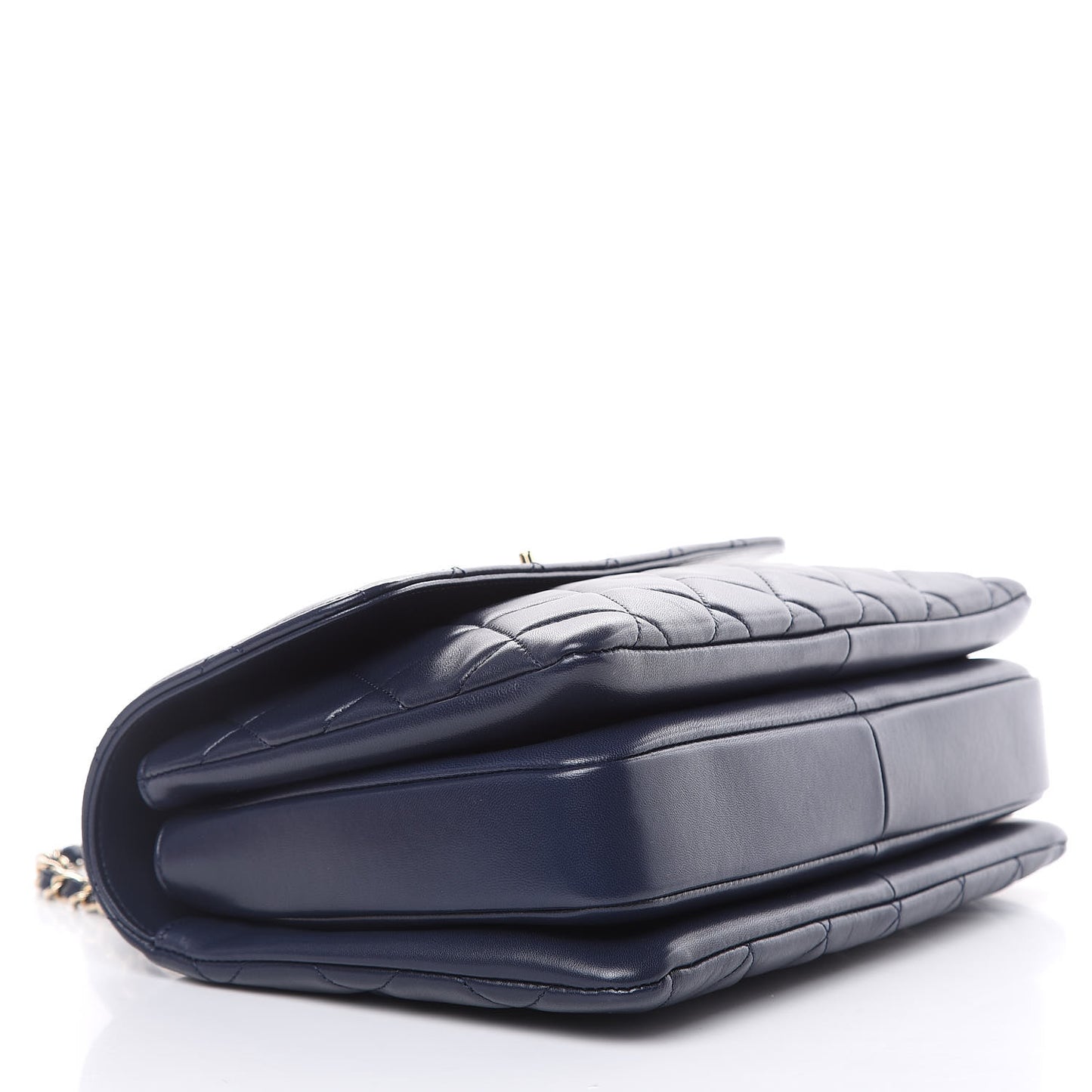 Lambskin Quilted Medium Trendy CC Flap Dual Handle Bag Navy Blue