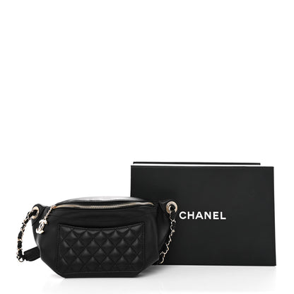 Chanel Lambskin Quilted Waist Bag Fanny Pack Black 11 of 11